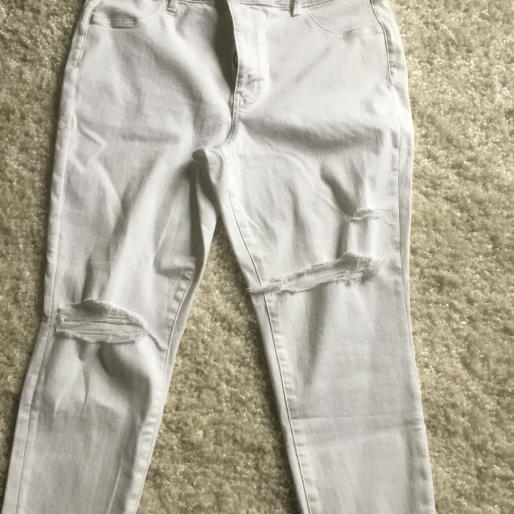 New  White American Eagle Hi Rise Jegging Crop Jeans